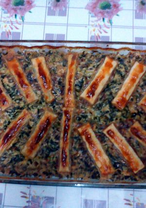 A picture of Puff Pastry with Spinach.