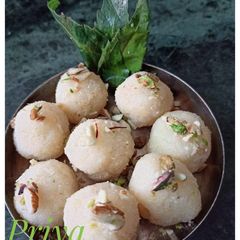 A picture of Rakhi and Narali Purnima Special - Coconut Malai Ladoo.