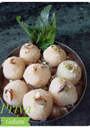 A picture of Rakhi and Narali Purnima Special - Coconut Malai Ladoo.