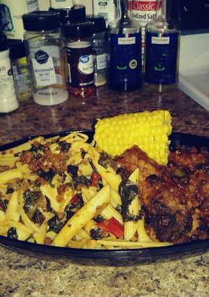 A picture of LadyIncognito's Shrimp Florentine Penne.