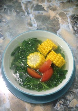 Foto resep Sayur bening bayam + jagung manis