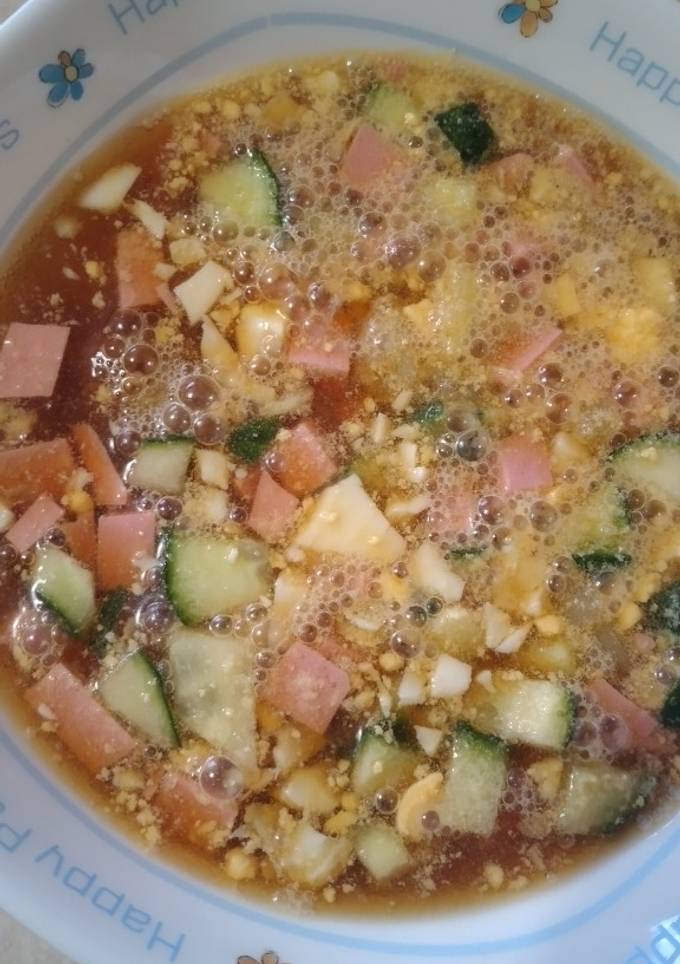Окрошка с колбасой