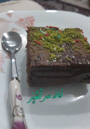 عکسی از دستور کیک یخچالی(خانم سرآشپز)