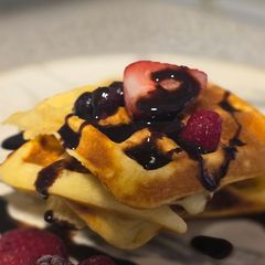 A picture of Belgian waffles.