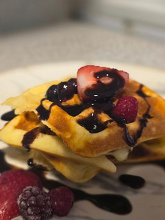 A picture of Belgian waffles.