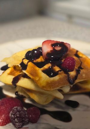 A picture of Belgian waffles.