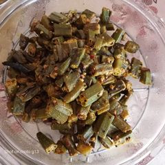 A picture of Gondhoraj lemon and bhindi.