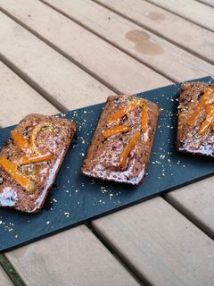 Une photo de Financiers au chocolat et pelure de clémentines confites