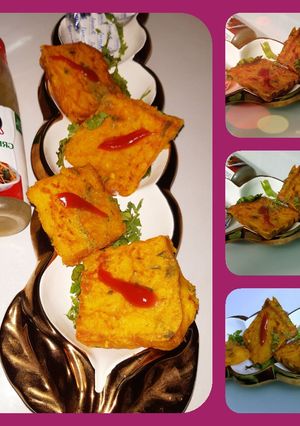 A picture of Bread suji pakoda - new style.
