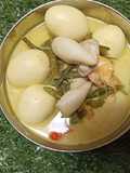 Gulai udang telor kacang panjang
