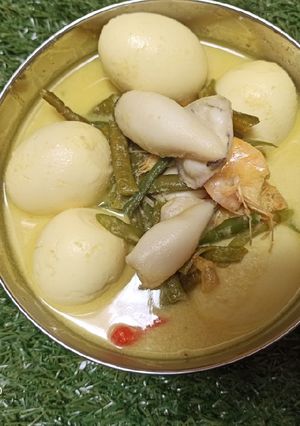 Foto resep Gulai udang telor kacang panjang