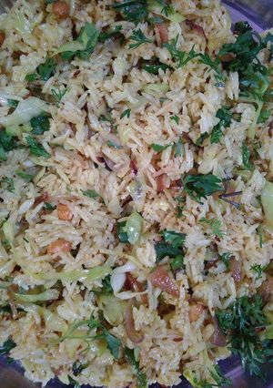 A picture of Cabbage biryani.