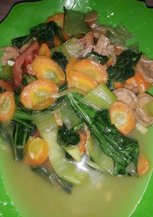 Foto resep Capcay Pakcoy Wortel Dan Sosis (Lada Hitam)
