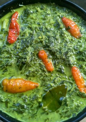 Foto resep Gulai pucuk ubi (gulai daun singkong tumbuk)