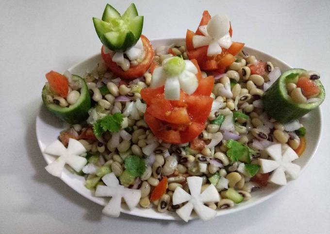 Step-by-Step Guide to Prepare Perfect Lobia veg salad (Black eyed pea salad)