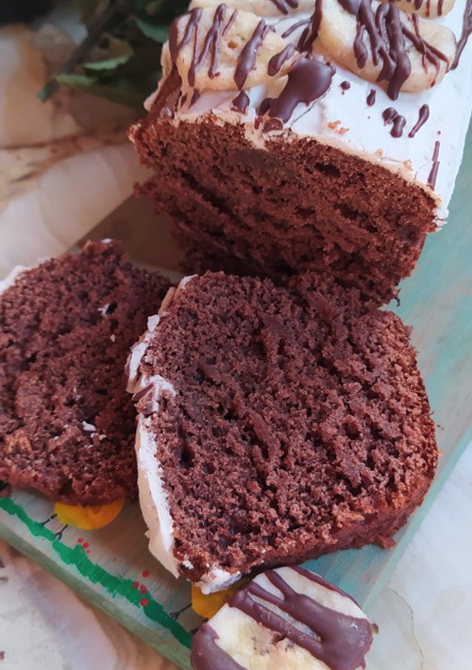 Una foto de Budín de banana y chocolate vegano