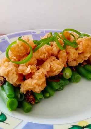Foto resep Buncis Udang Kriuk Lada Hitam