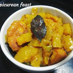 Pepe daal r borar torkari/ Papaya daal fritter sabji A picture of Pepe daal r borar torkari/ Papaya daal fritter sabji.