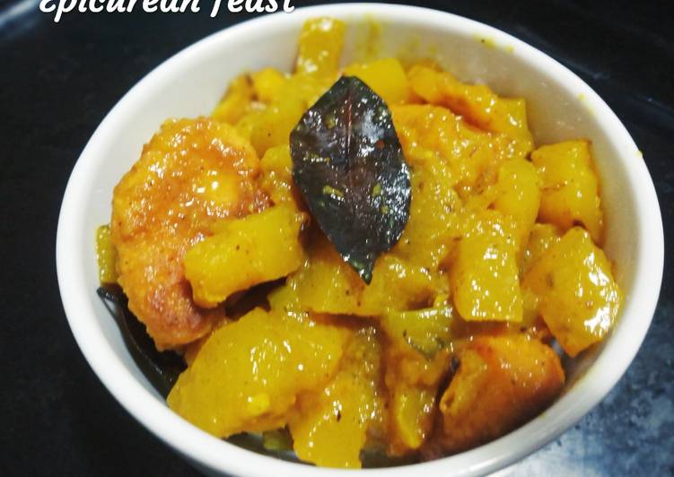 Recipe of Any-night-of-the-week Pepe daal r borar torkari/ Papaya daal fritter sabji