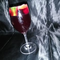 A picture of Zobo drink(hibiscus drink).
