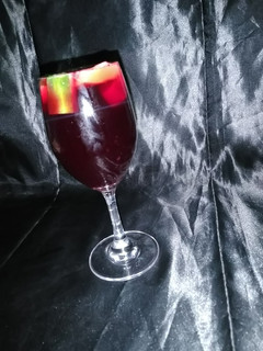 A picture of Zobo drink(hibiscus drink).