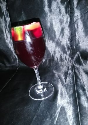 A picture of Zobo drink(hibiscus drink).