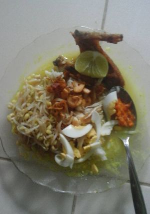 Foto resep Soto ayam kuah kuning mantab