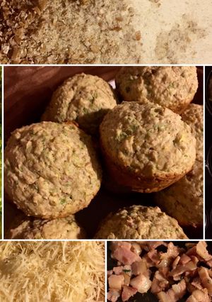 Una foto de Muffins integrales de apio y panceta