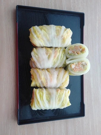 Langkah Gampang Membikin Resep 52. Sawi gulung isi ayam yang Lezat Anti Ribet, Mantap