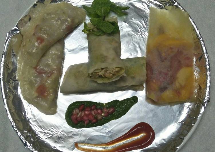 Step-by-Step Guide to Prepare Homemade Crystal paper wraps and roll..With 3 different fillings