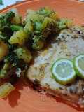 Pesce Persico al limone con broccoletti e patate
