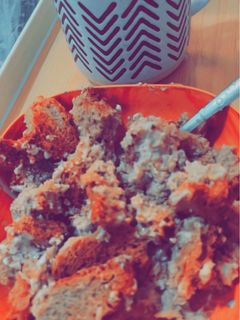 صورة لوصفة حلى التوست بطعم السينبون والفول السوداني