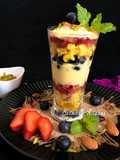 Sandesh, Fruits & Shrikhand Parfait (Layered Dessert)