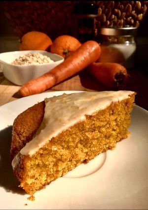 Una foto de Bizcocho de zanahoria🥕, naranja🍊 y avena🥣
