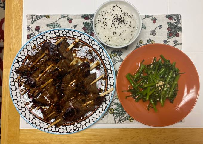 Steps to Prepare Favorite Garlic Ginger Beef and Broccolini