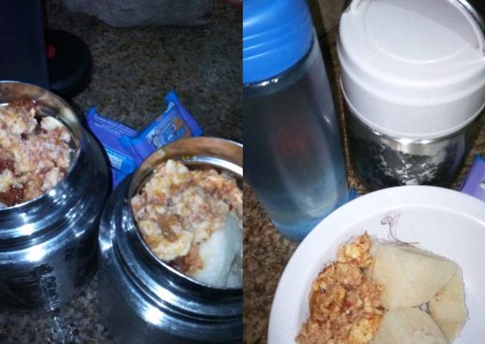 Recipe of Super Quick Homemade Boiled yam and fried egg