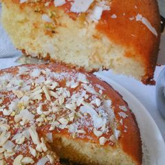A picture of Semolina Cake (Basbousa).