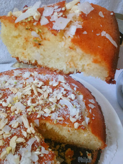 A picture of Semolina Cake (Basbousa).