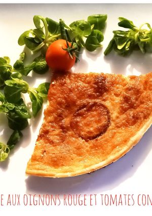 Une photo de Quiche aux oignons rouge et tomates confites