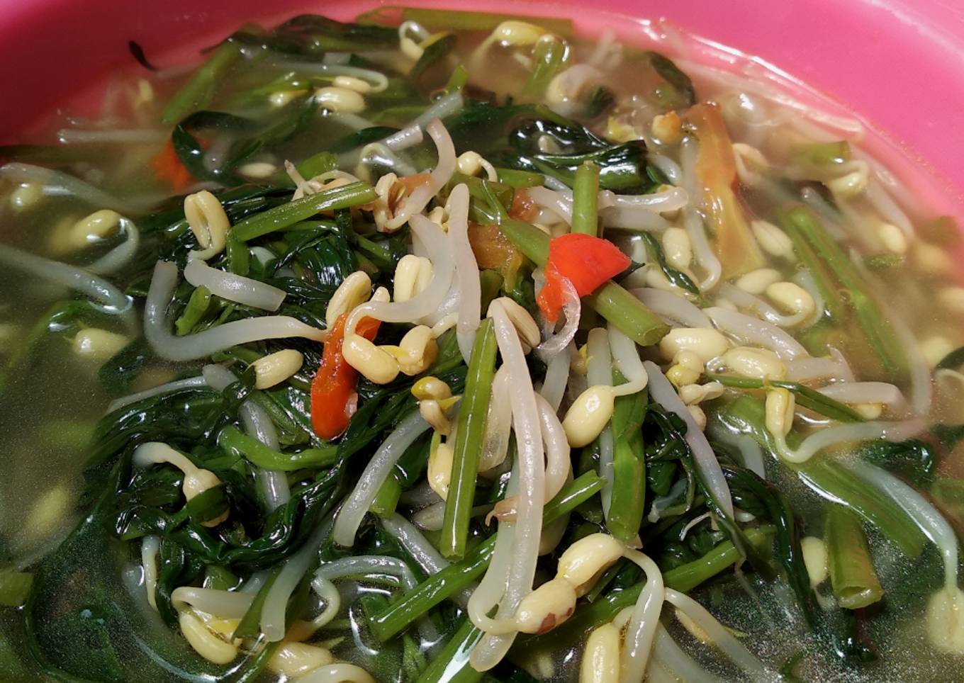 (Sayur Kesuburan) Kangkung Tauge Asem Pedas