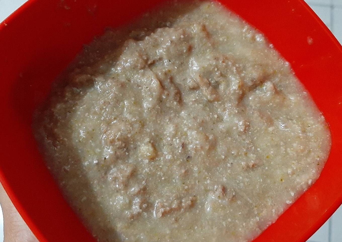 MPASI 6 BULAN (Hari Pertama) Bubur Ati Ayam Tahu Brokoli