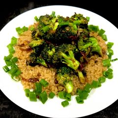 Pan Roasted Broccoli with Brown Rice A picture of Pan Roasted Broccoli with Brown Rice.