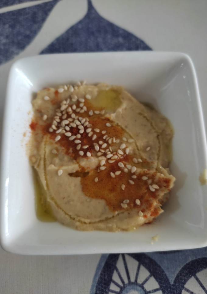 Una foto de Baba ganoush (paté de berenjena árabe)