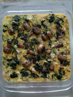 A picture of Egg, Mushrooms & Spinach Baked.