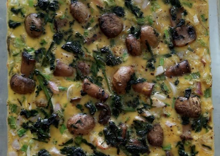 Steps to Prepare Quick Egg, Mushrooms &amp; Spinach Baked