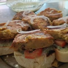 A picture of Daal Alu Kabab (anday wala Burger).
