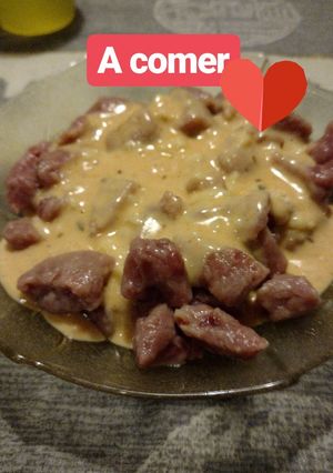 Una foto de Ñoquis de remolacha y batata