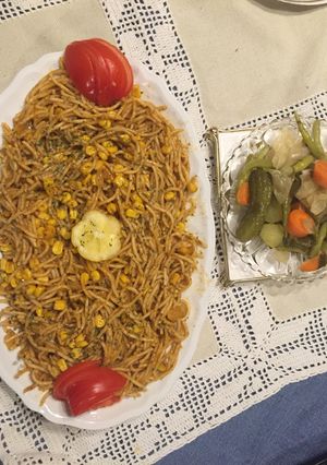 صورة لوصفة معكرونه بالذره بتجنن
