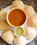 Farali idli with sambhar (samak rice)