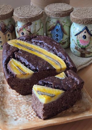 Una foto de Budín de banana y cacao sin azúcar agregado ni edulcorante ni féculas ni lácteos ni harina ni gluten